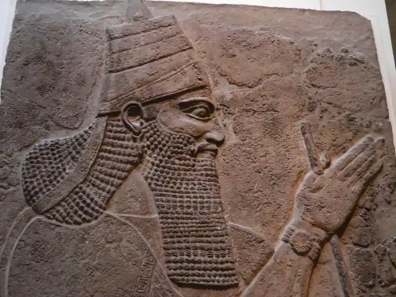 Tiglath-pileser III with a solar disc bracelet
